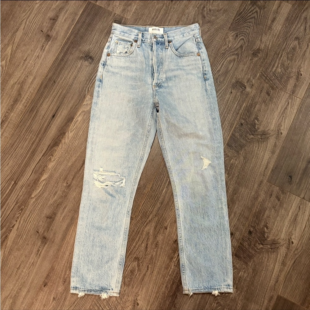 Agolde Riley Hi Rise Straight Crop Shatter size 22